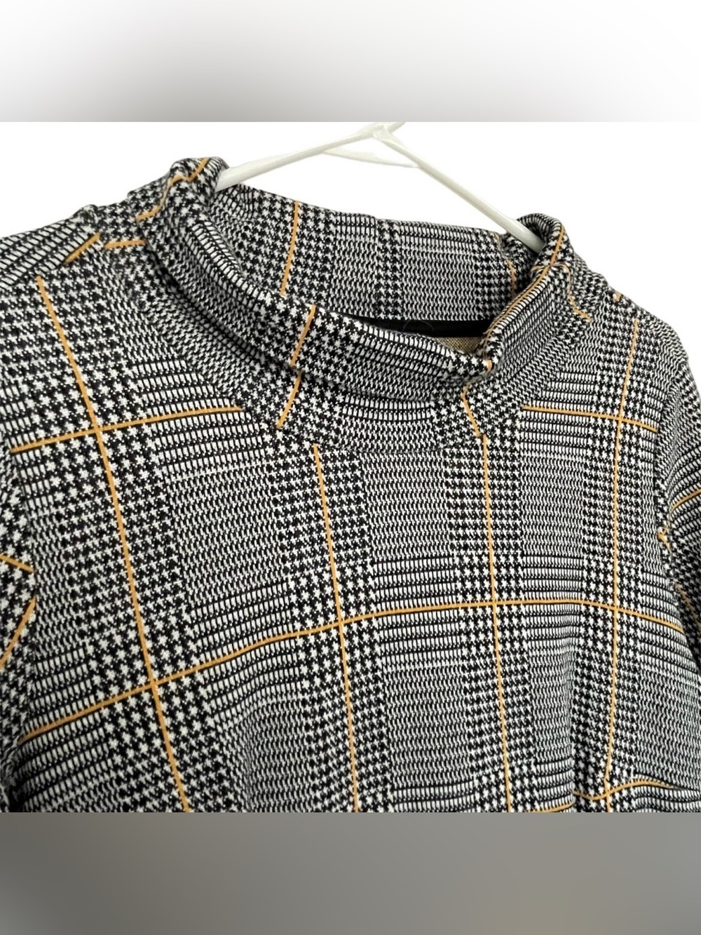 Tom Tailor Classic Houndstooth 1/2 Sleeve Funnel Neck Mini Dress EU 40/ US 8 - Picture 9 of 16